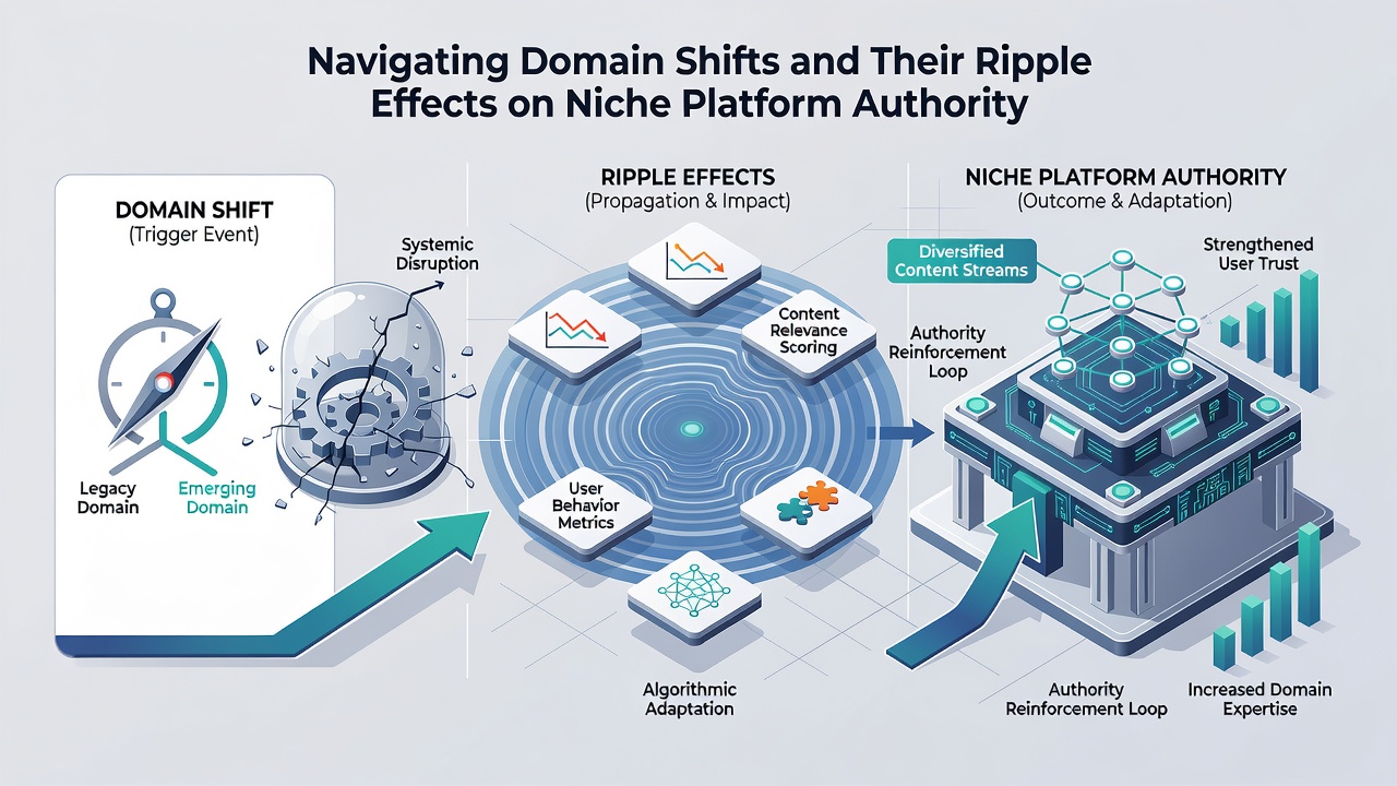 Diagram showing ripple effects of domain authority changes across niche platform ecosystems