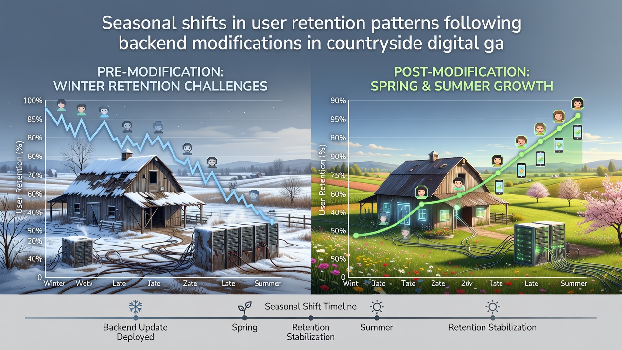 Analytics dashboard displaying retention curves across different rural regions and seasons